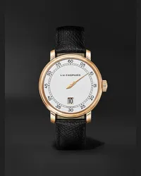 Chopard L.U.C Quattro Spirit 25 – 40 mm Uhr aus 18 Karat Roségold mit Armband aus strukturiertem Leder in limitierter Auflage, Ref.-Nr.: 161977-5001 Weiß