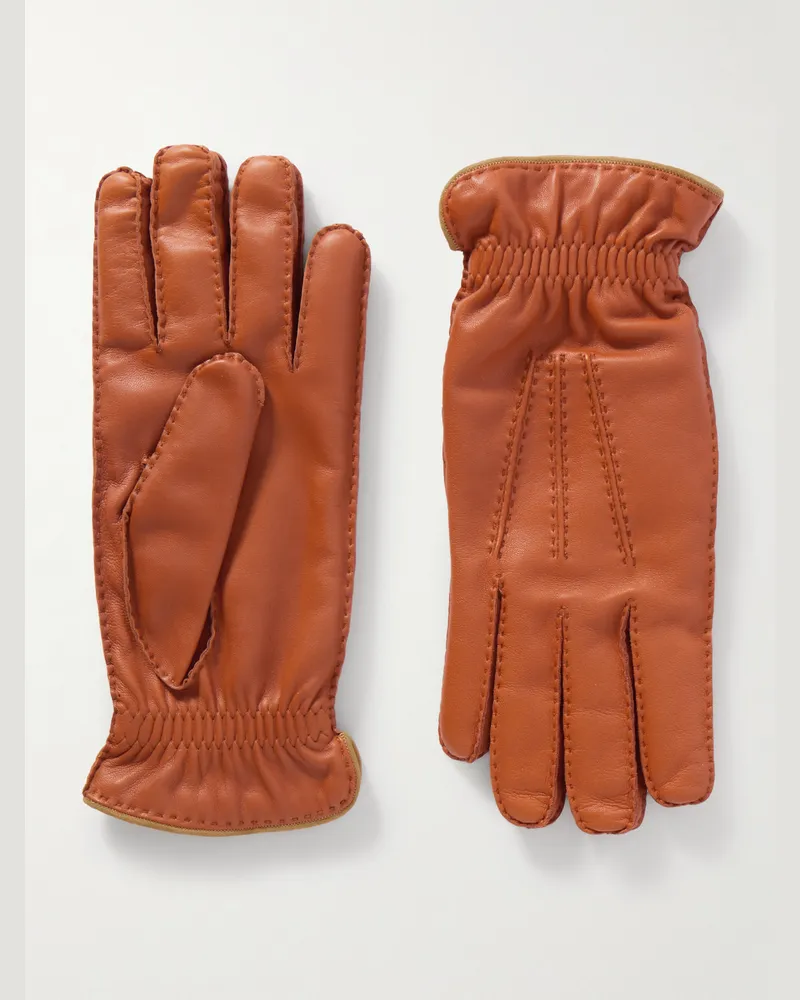 Brunello Cucinelli Handschuhe aus Leder Braun