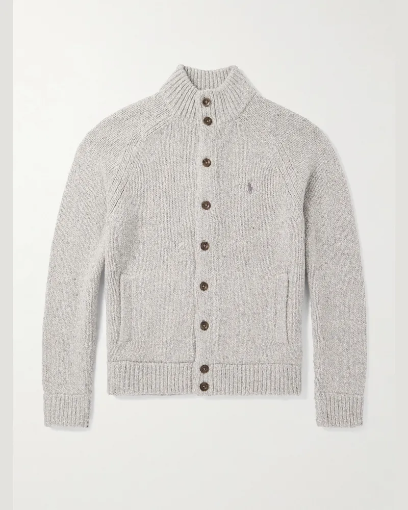 Ralph Lauren Cardigan aus einer Wollmischung mit Logostickerei Grau
