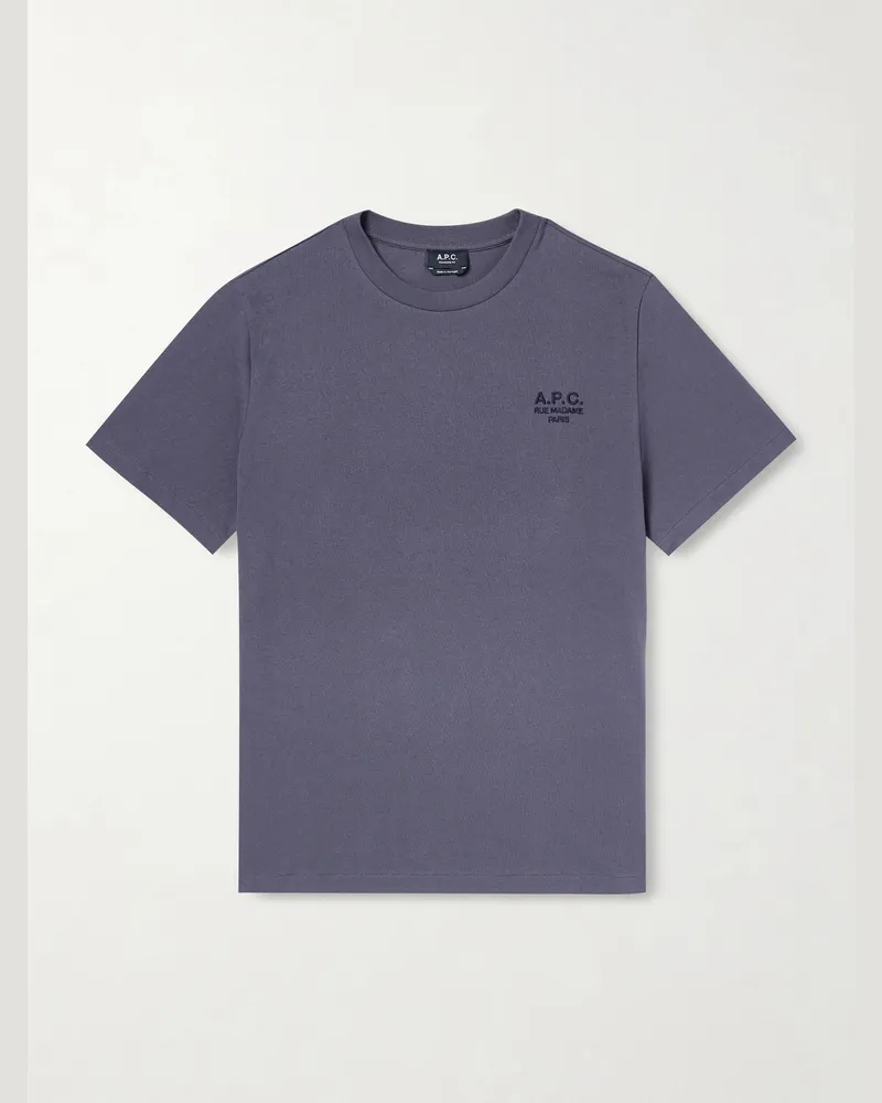 A.P.C. T-Shirt aus Baumwoll-Jersey mit Logostickerei Grau