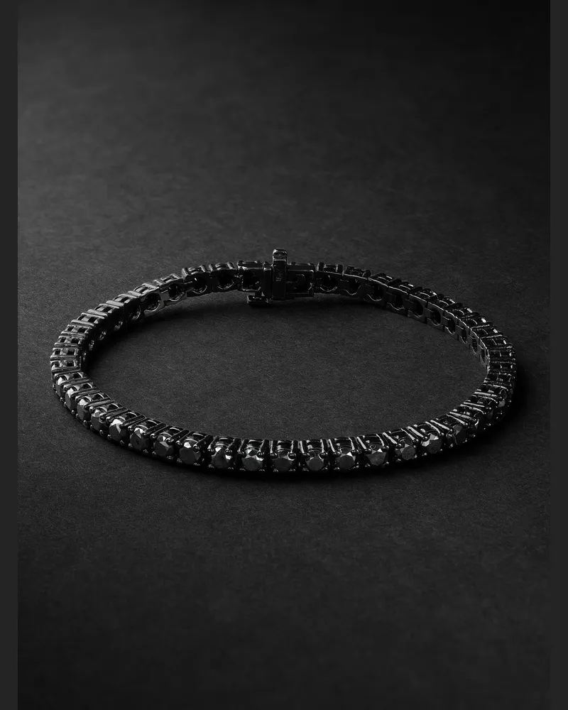 SHAY Blackened Gold Diamond Bracelet Schwarz