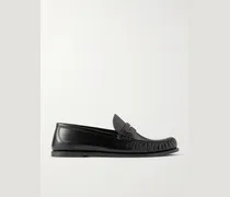 Laurent Logo-Embellished Leather Penny Loafers