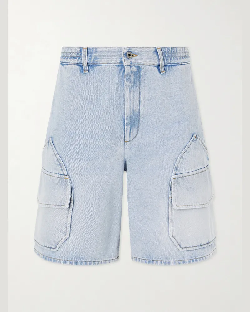 Loewe Paula's Ibiza Straight-Leg Denim Cargo Shorts Blue