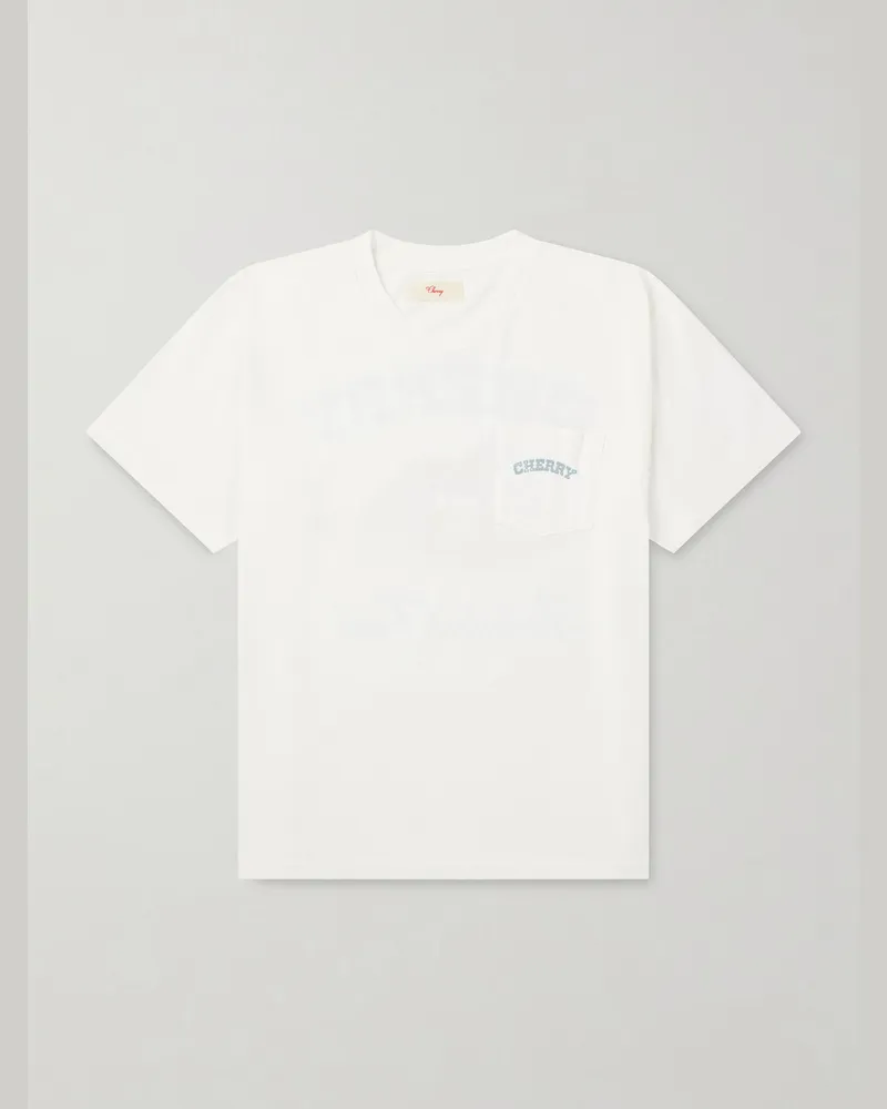 Cherry Los Angeles Cotton-Jersey T-Shirt White