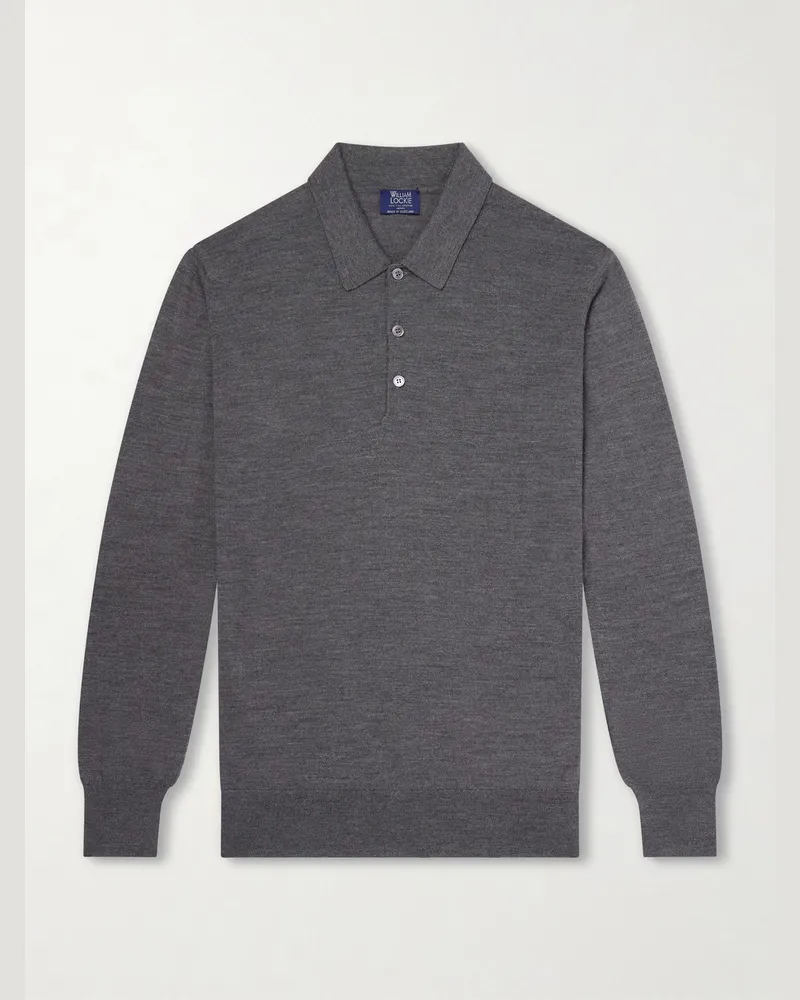 William Lockie Virgin Wool Polo Shirt Gray