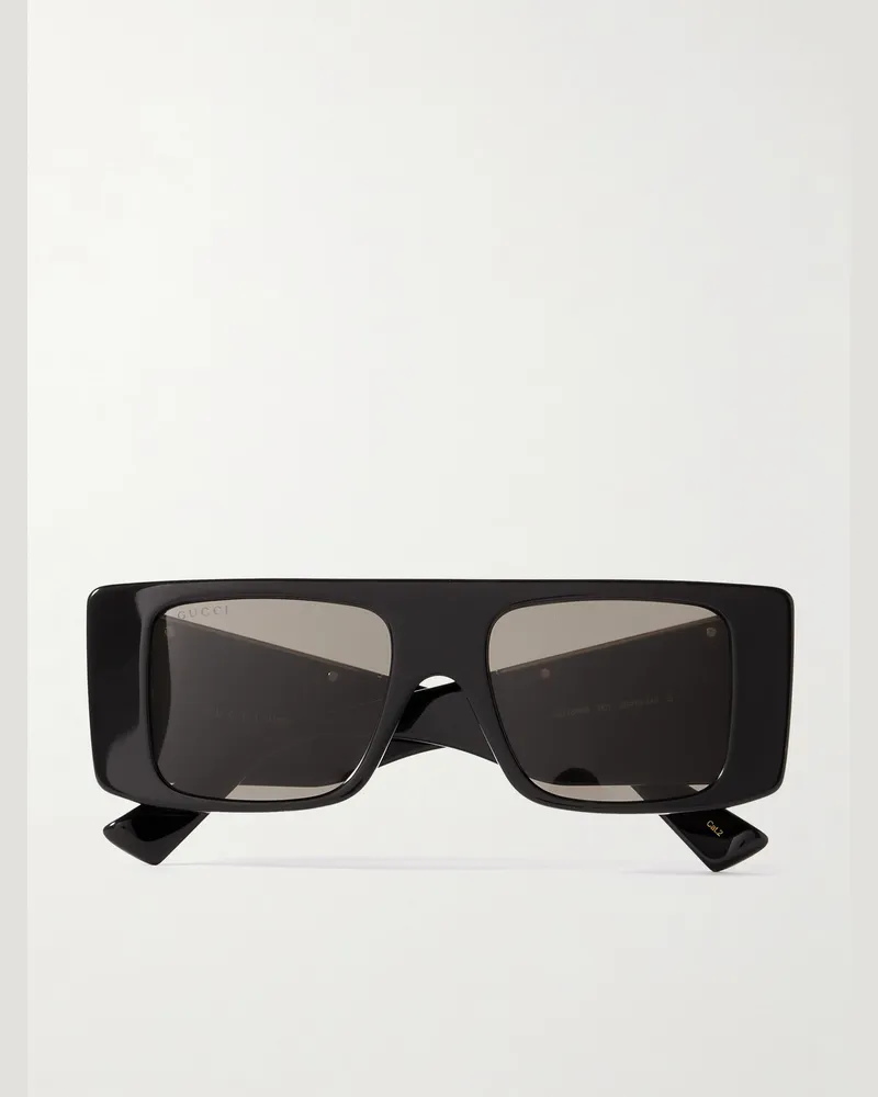 Gucci Sonnenbrille mit eckigem Rahmen aus recyceltem Azetat Schwarz