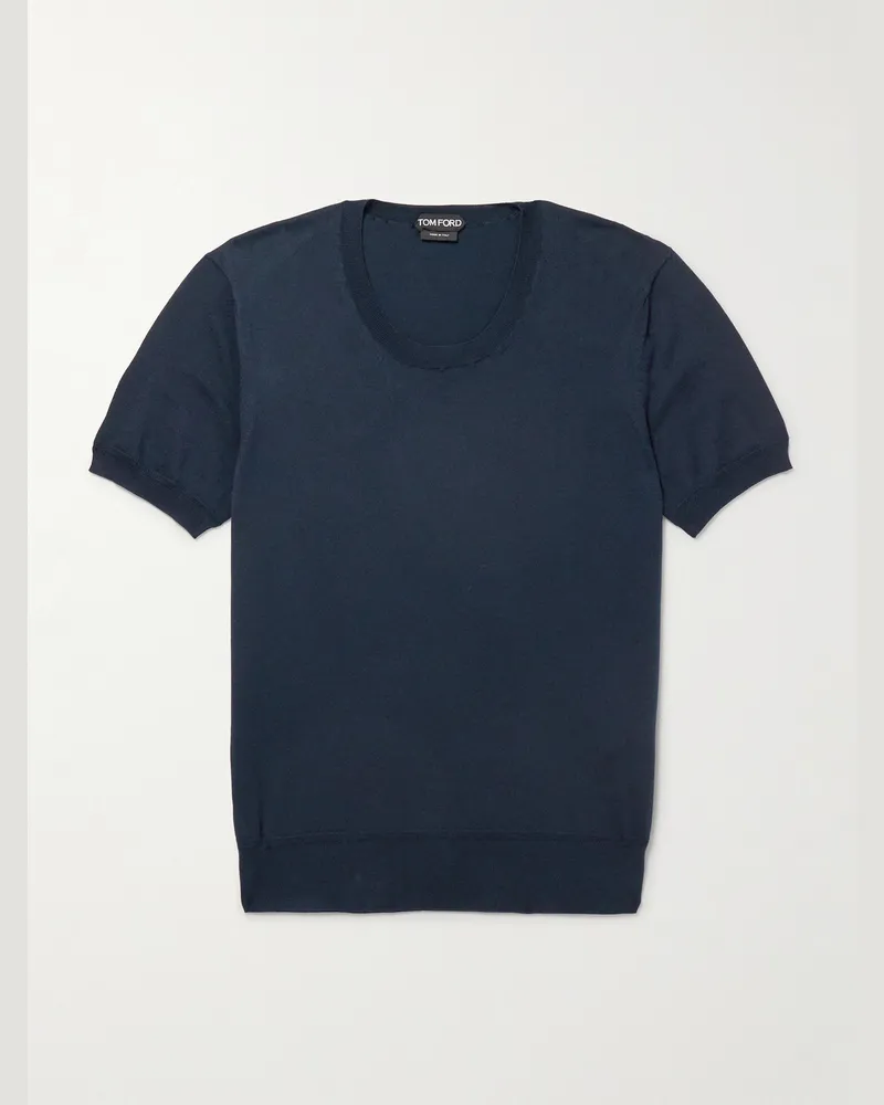 Tom Ford Slim-Fit Cotton T-Shirt Blue