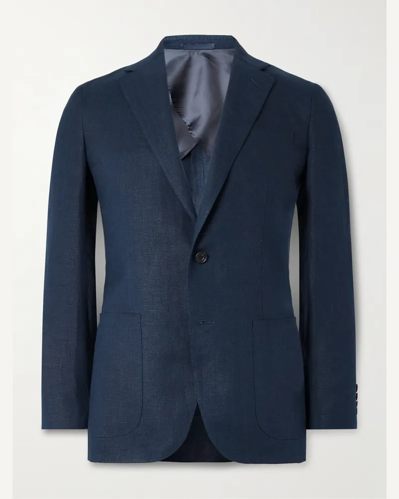 Kingsman Sakko aus Leinen Blau