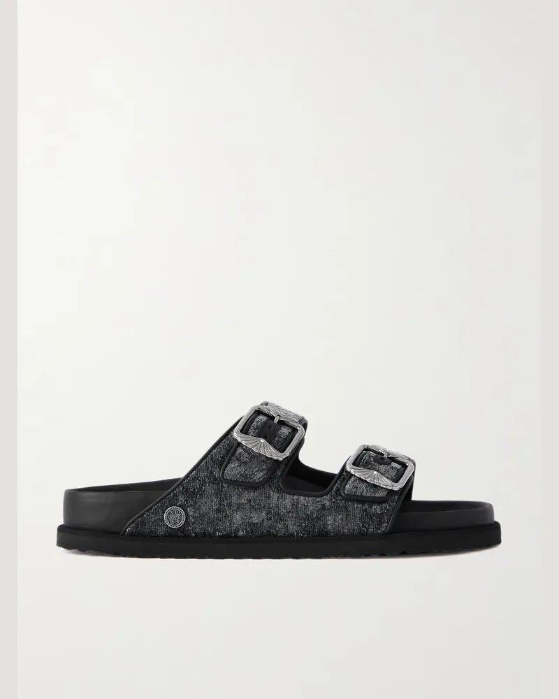 Birkenstock Arizona Sandalen aus Samt Schwarz