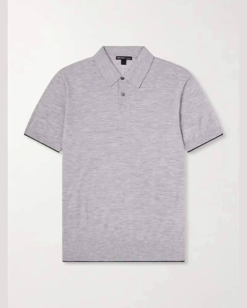 James Perse Cashmere Polo Shirt Gray