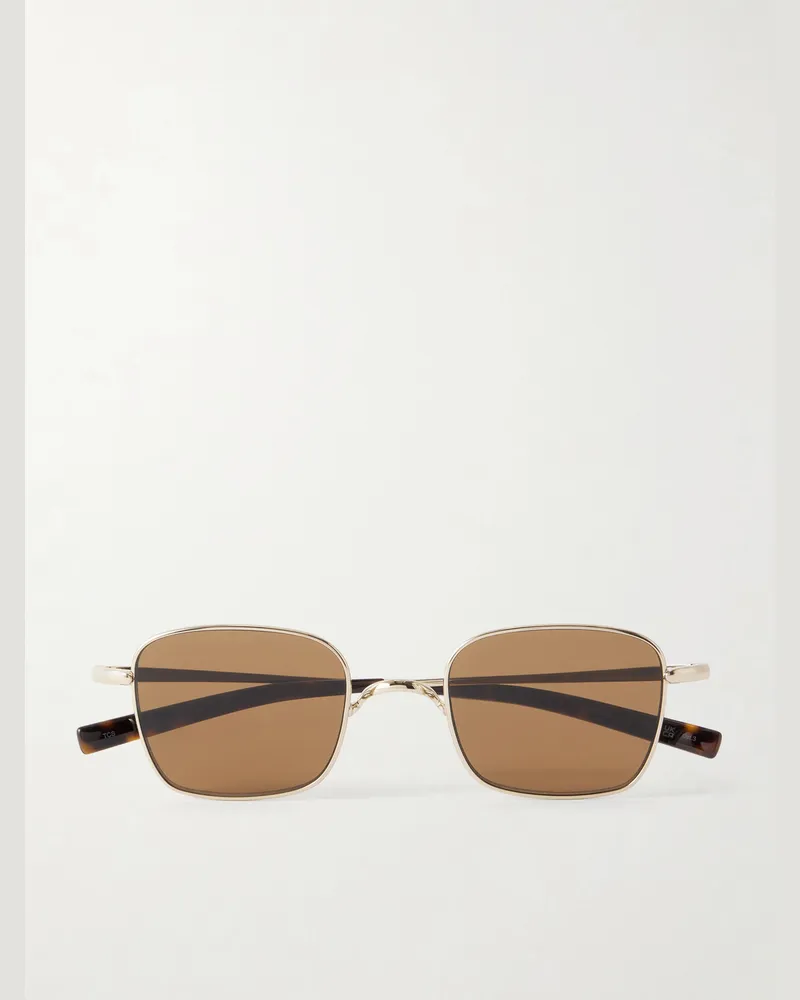 Saint Laurent SL 949 Square-Frame Gold-Tone Titanium and Acetate Sunglasses Gold