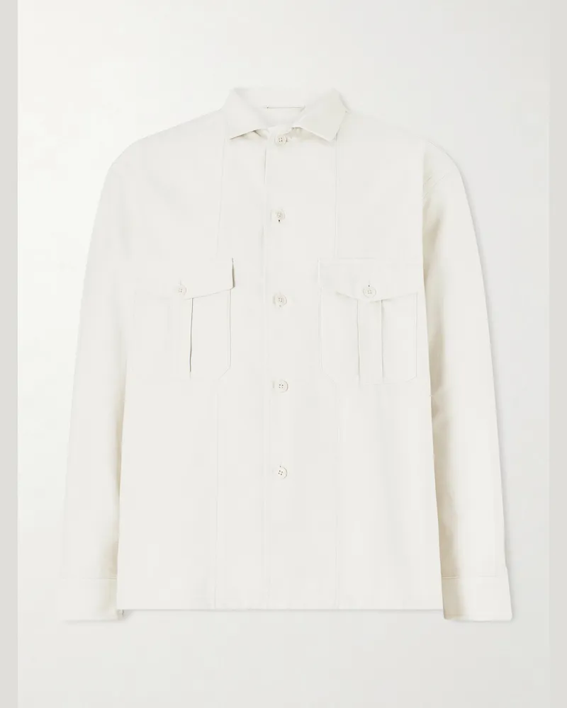 Kaptain Sunshine Military Cotton-Twill Overshirt Neutrals