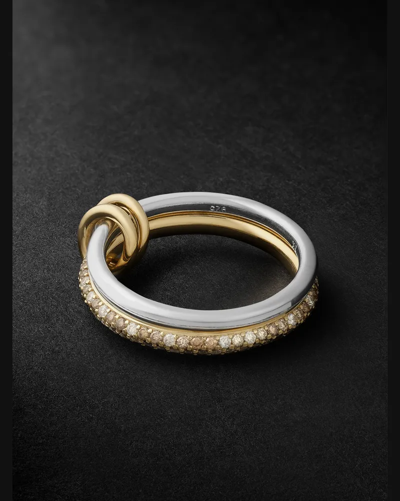 Spinelli Kilcollin Virgo Petite Ring aus Gold und Silber mit Diamanten Gold