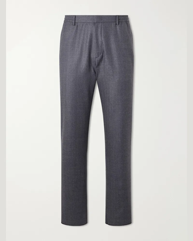 Boglioli Straight-Leg Herringbone Virgin Wool Suit Trousers Gray