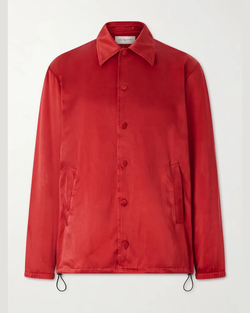 Dries van Noten Satin Blouson Jacket Red
