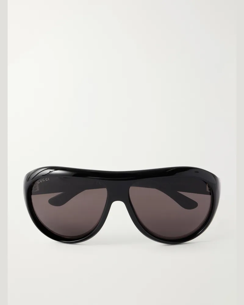 Gucci Round-Frame Recycled-Acetate Sunglasses Black