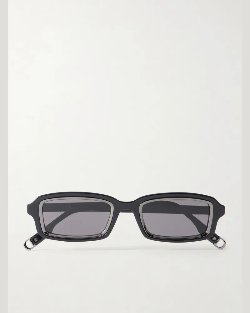Dior DiorSymbol S2I Rectangular-Frame Acetate Sunglasses Black