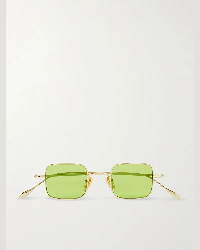 Gucci Goldfarbene Sonnenbrille mit rechteckigem Rahmen Gold