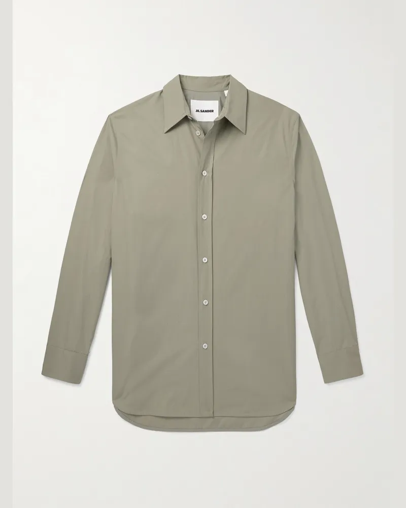 Jil Sander Hemd aus Baumwollpopeline Grün