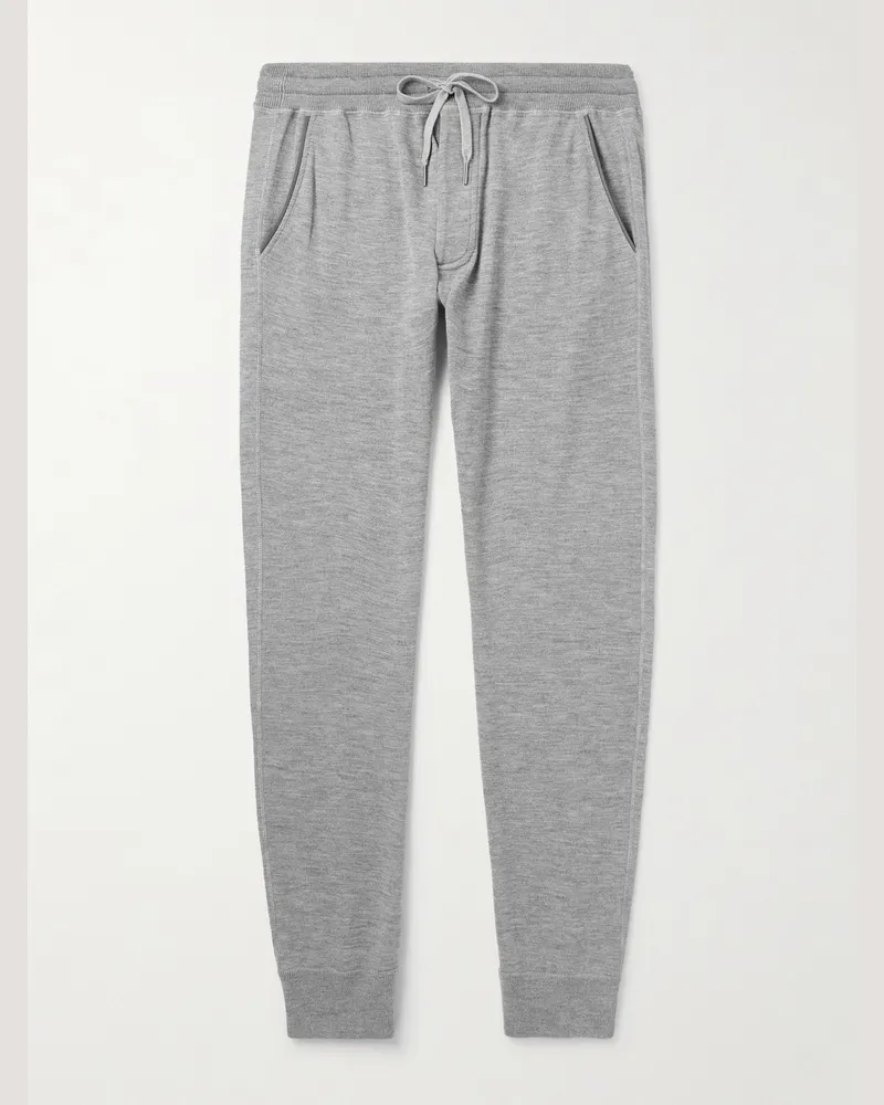 Tom Ford Tapered Cashmere and Silk-Blend Sweatpants Gray