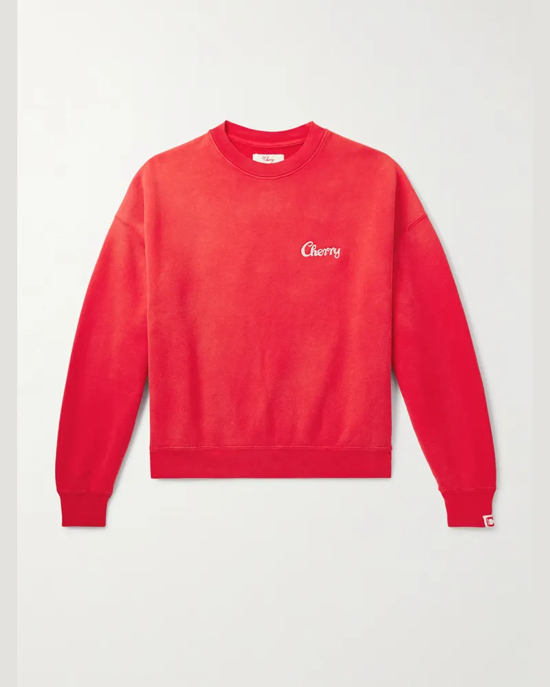Cherry Los Angeles Sweatshirt aus Baumwoll-Jersey mit Logostickerei Rot
