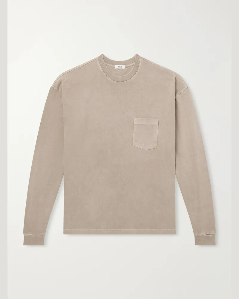 AGOLDE Lucan Cotton-Jersey T-Shirt Brown
