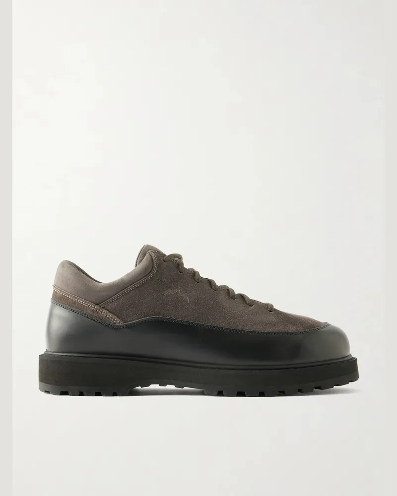 Diemme Cornaro Gala Leather-Trimmed Suede Hiking Boots Gray