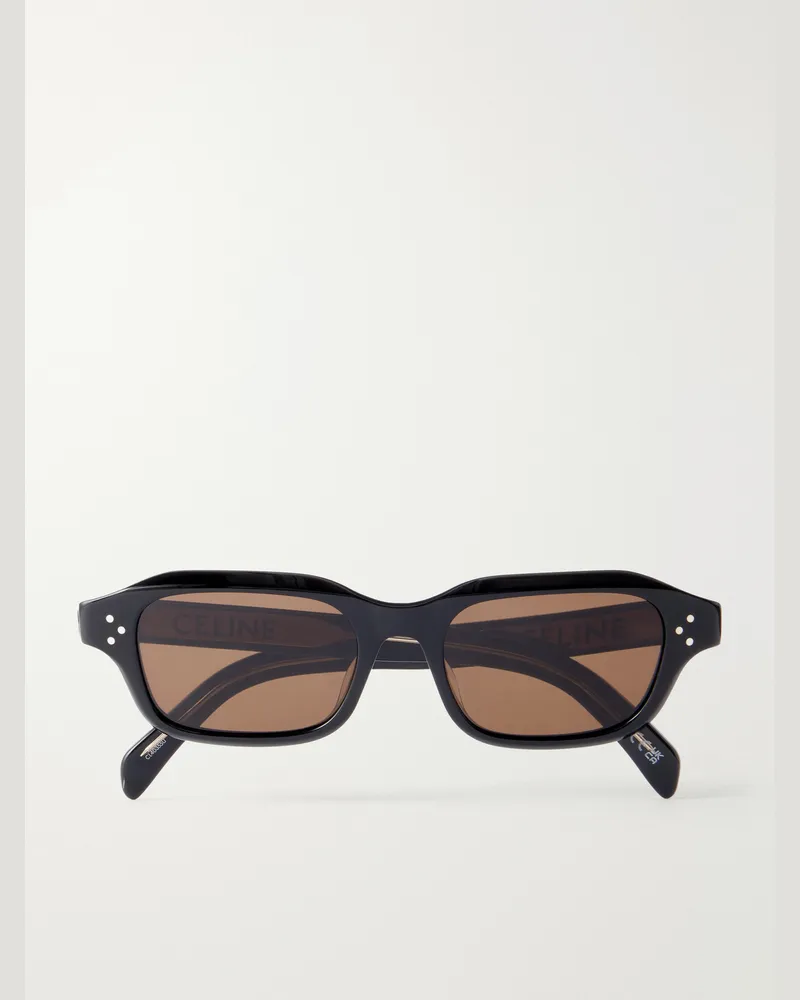 Celine Rectangular-Frame Acetate Sunglasses Black