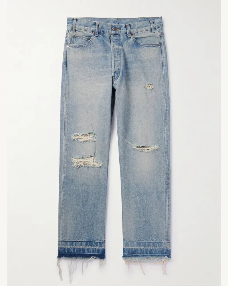 Celine Wesley gerade geschnittene Jeans in Distressed-Optik Blau