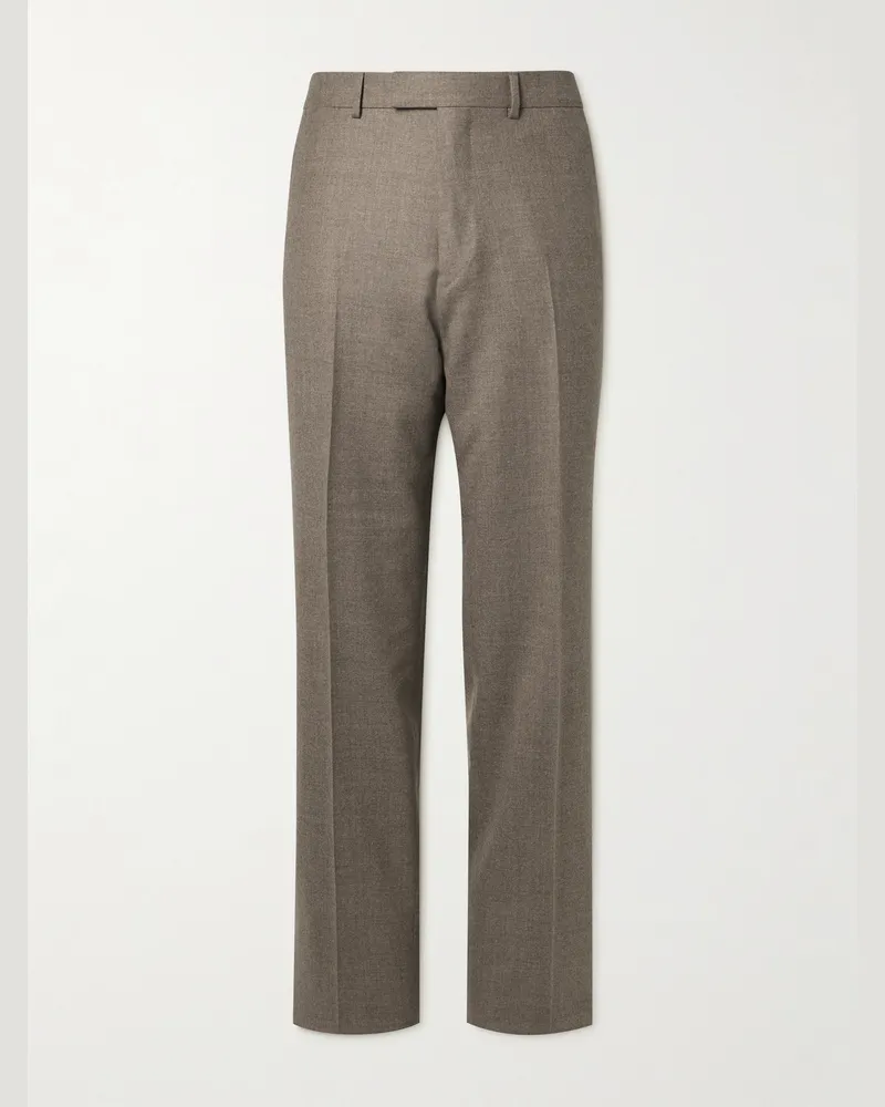 Loro Piana Jacey Straight-Leg Virgin Wool Trousers Brown
