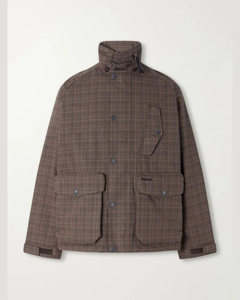 Barbour Transport Ursula Checked Woven Cotton Jacket Brown