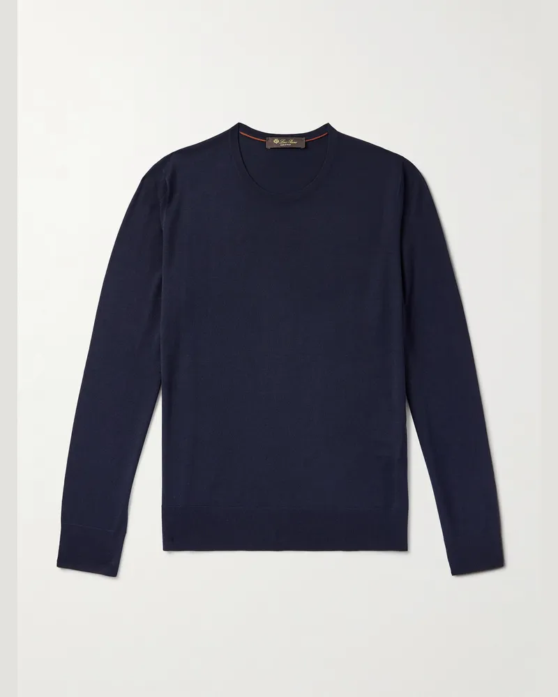 Loro Piana Wish® Virgin Wool Sweater Blue
