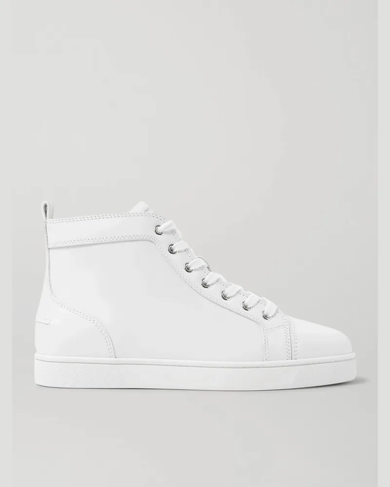 Christian Louboutin Louis Leather High-Top Sneakers White