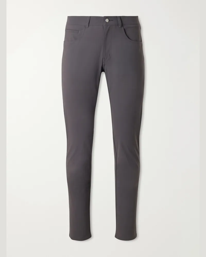 Peter Millar Bingham Slim-Leg Stretch-Cotton Trousers Gray