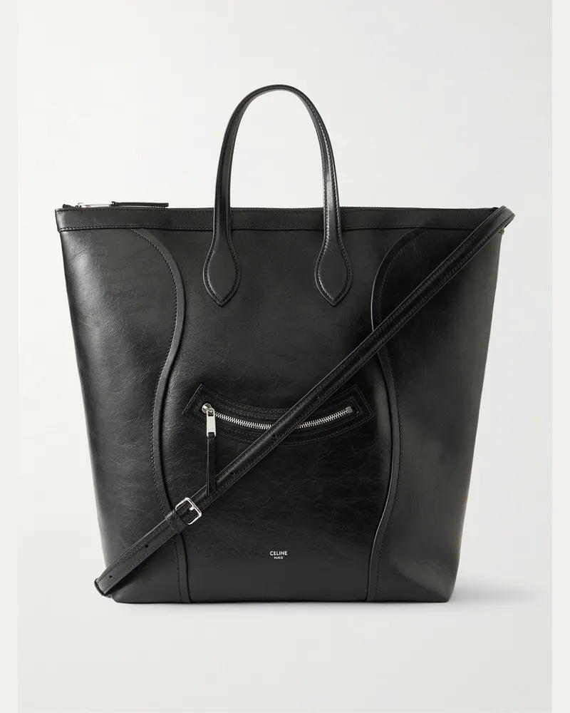 Celine Cabas Medium Leather Tote Bag Black