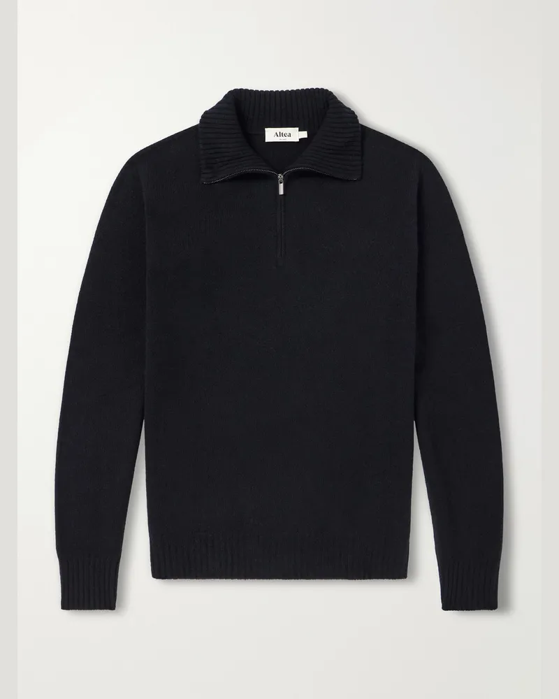 Altea Half-Zip Virgin Wool Sweater Black