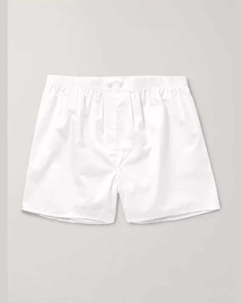 Derek Rose Cotton Boxer Shorts White