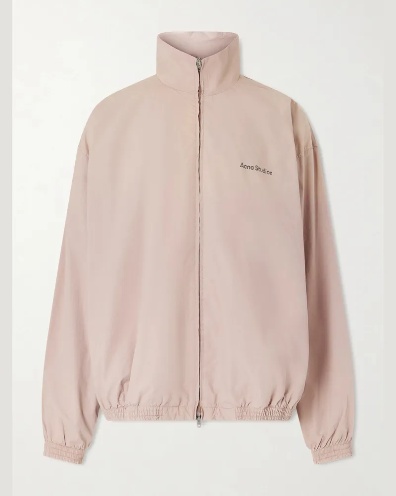 Acne Studios Olando Logo-Print Cotton-Poplin Jacket Neutrals