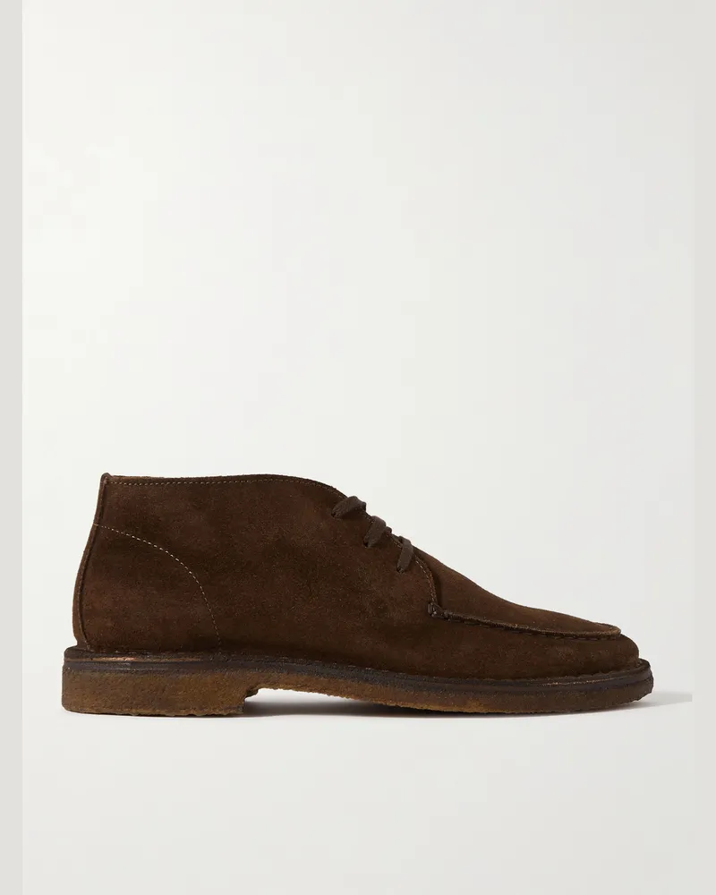 Drake's Crosby Chukka-Stiefel aus Veloursleder Braun