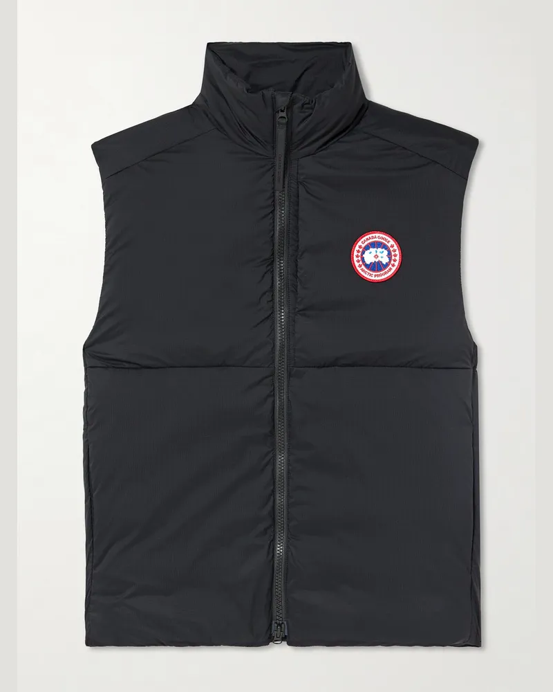Canada Goose Lodge Daunenweste aus gestepptem Ripstop Schwarz
