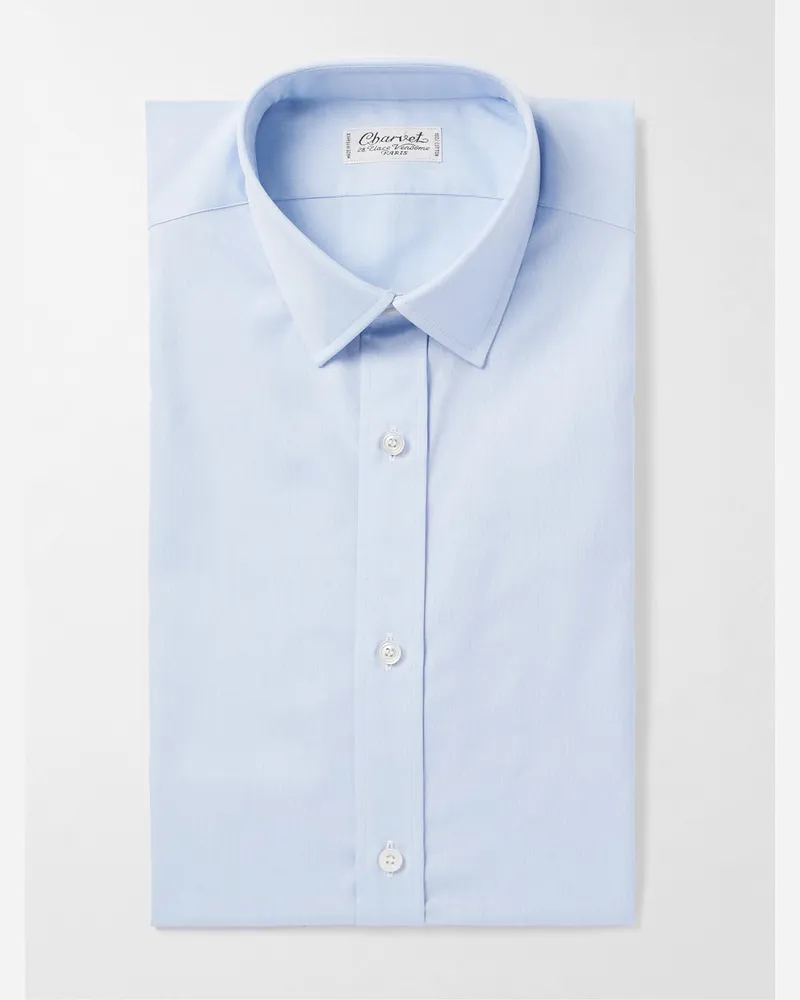 Charvet Hemd aus Baumwolle Blau