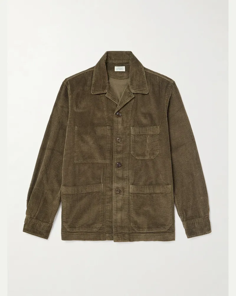 Hartford Petty Pat Jacke aus Baumwollcord Grün