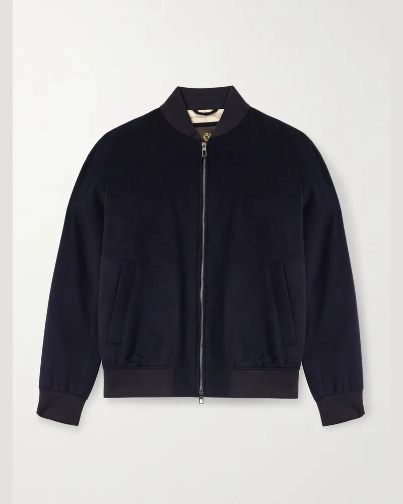 Loro Piana Ivy Storm System® Cashmere-Felt Bomber Jacket Blue