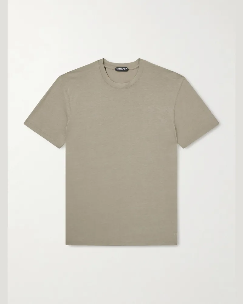 Tom Ford T-Shirt aus einer Lyocell-Baumwollmischung Grün