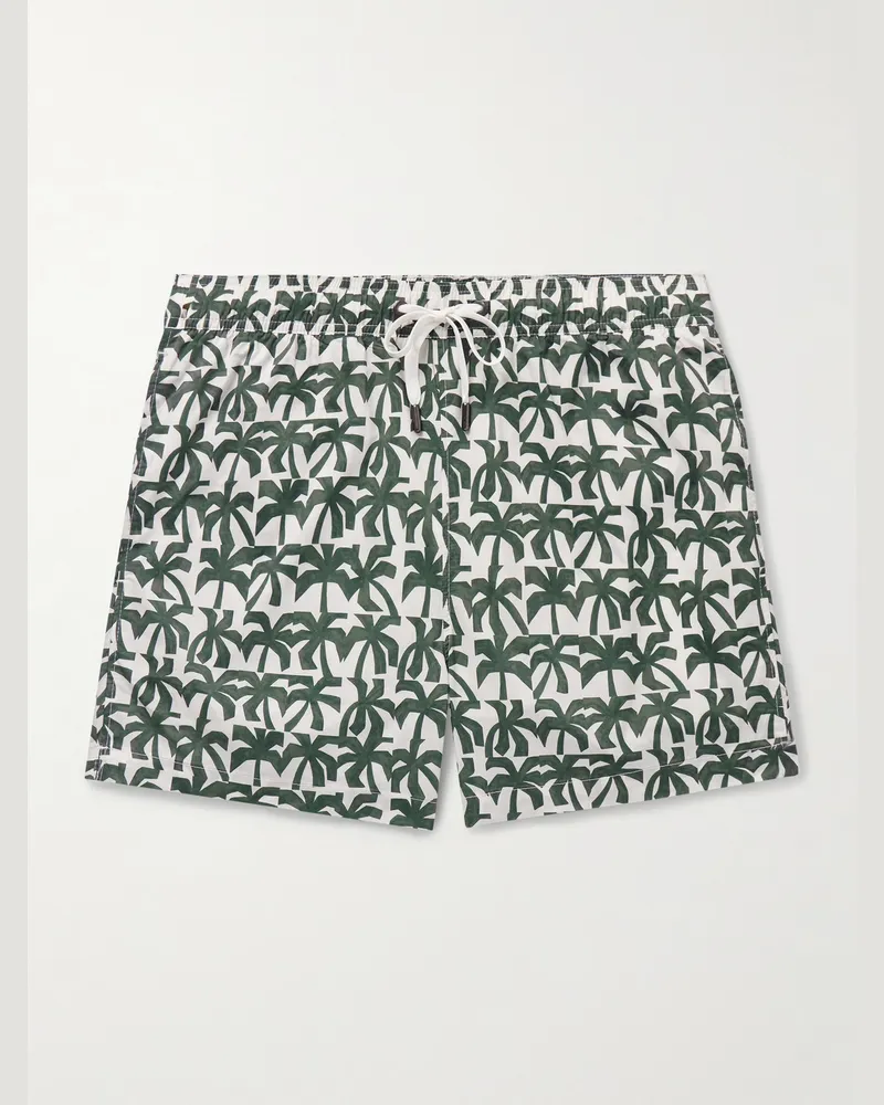 Onia Charles schmal geschnittene kurze Badeshorts mit Print GrüN