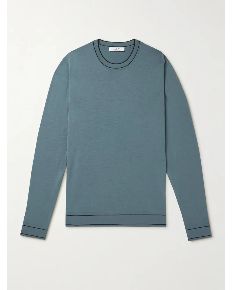 MR P. Pullover aus Wolle Blau