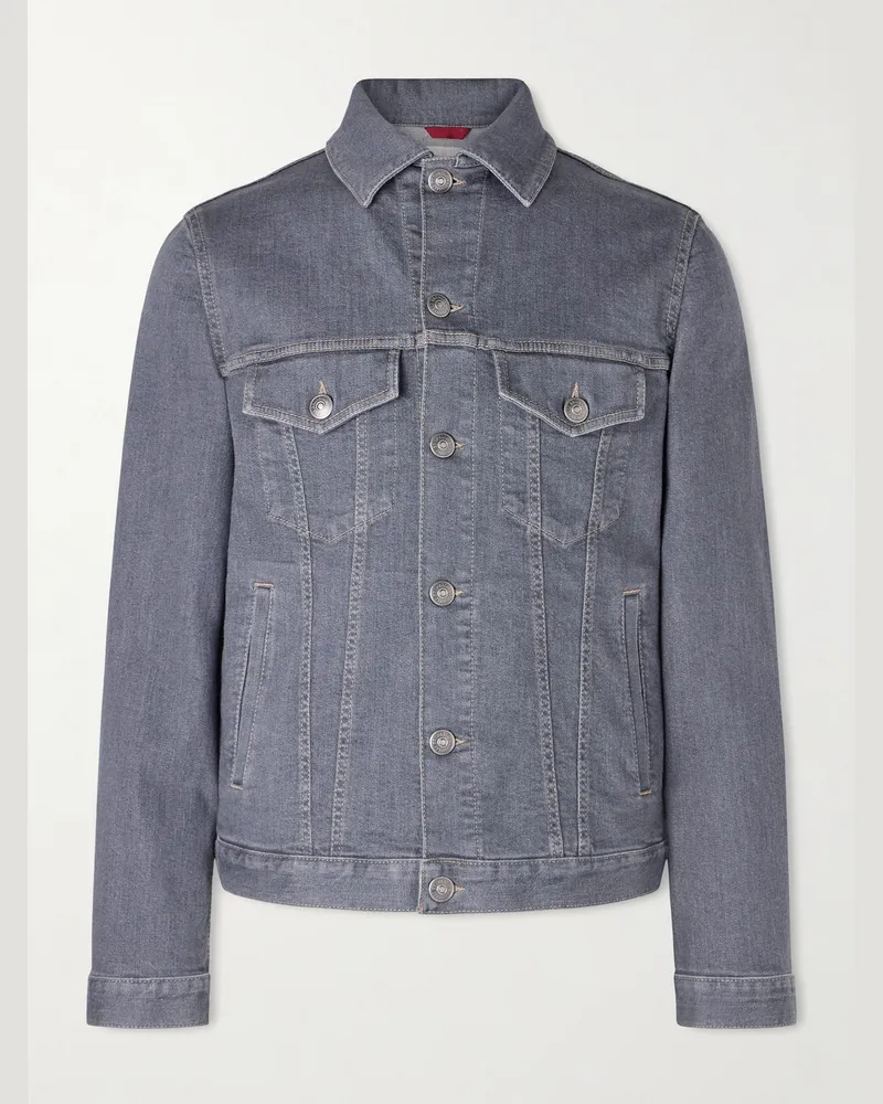 Brunello Cucinelli Jeansjacke Blau