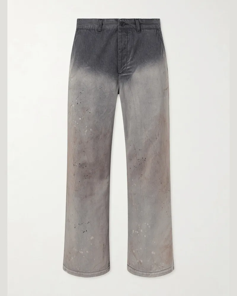 Our Legacy Rig Wide-Leg Paint-Splattered Jeans Gray