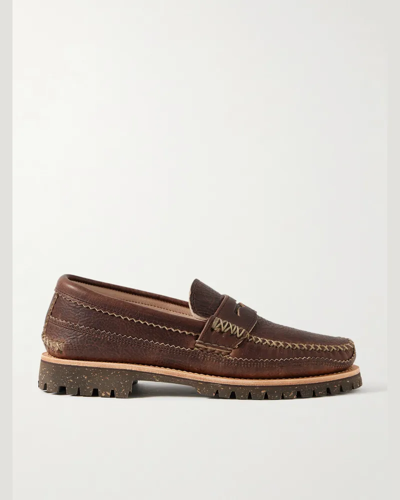 YUKETEN Leather Penny Loafers Brown