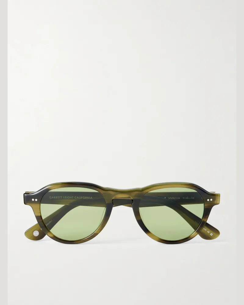 Garrett Leight McNally Oval-Frame Acetate Sunglasses Green